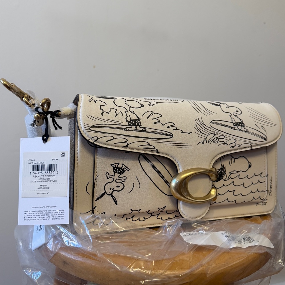 BNWT Coach x Peanuts Tabby Shoulder Bag 26